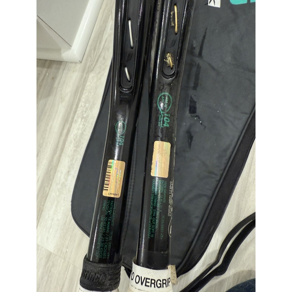Lot Of 2 Prince Extender Rip Stick 800 Tennis Racquet Racket 104 Sq In W/ Case - Picture 10 of 15
